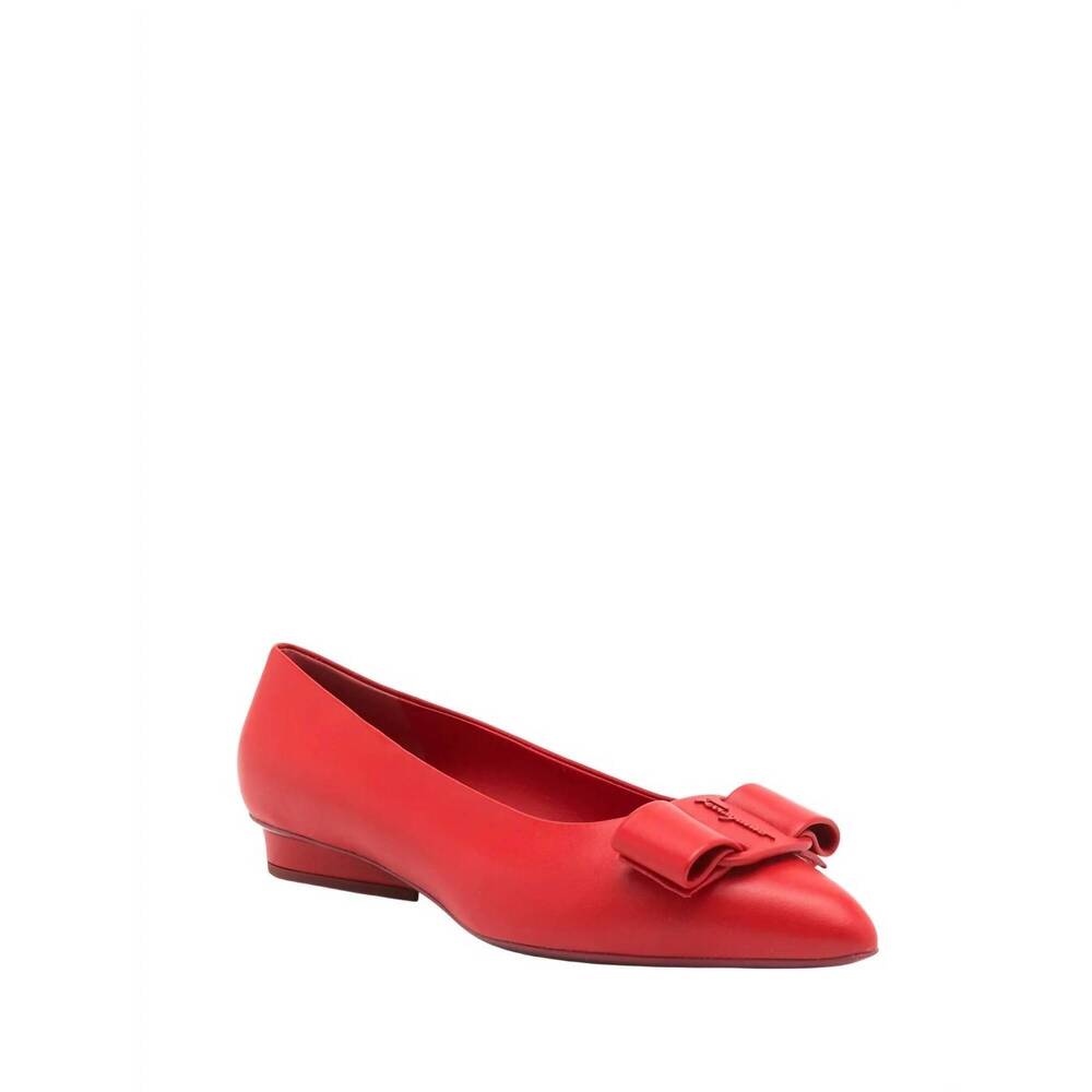 NEW SALVATORE FERRAGAMO women's viva ballerina shoes in red